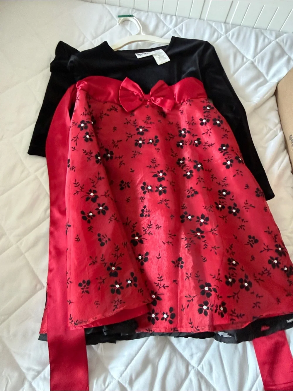 Blueberi Boulevard Black Velvet Girls Dress